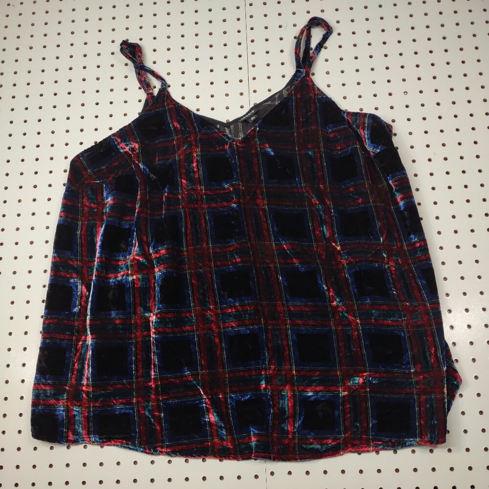 Torrid Plaid Velvet Tank, Size 2XL